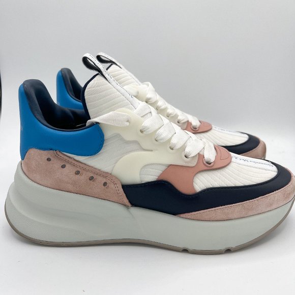 Alexander McQueen Mixed-Media Hightop Runner Sneakers - Picture 7 of 10